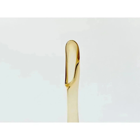 Viking Glass Co. Yellow Hand Blown Glass Retro Midcentury Modern Swung Vase - Picture 2 of 6